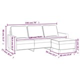  Trosjed s tabureom plavi 180 cm baršunasti | Eponuda.com