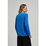 Marisse Azure V-Neck Shirt With Delicate Buttons | shoptok.hr