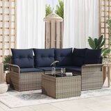  Vrtna sedežna garnitura z blazino 5 pcs Siva Poly ratan, (5000021269) | Shoptok.si