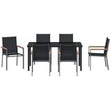  Vrtni set za objed 7 pcs Crna Čelik s prahom | shoptok.hr