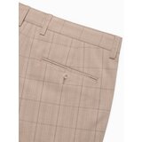 Ombre Men's classic cut pants in fine check - sand | Eponuda.ba