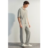 Trendyol Limited Edition Stone Men's Comfortable Cut/Wide Leg Textured Ottoman Hidden Drawstring Sweatpants. | shoptok.hr