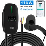 JUNSUN Tip2 električni avtomobilski stenski polnilnik, trifazni 11 kW, tok nastavljiv prek aplikacije, polnjenje po naročilu, s 4 RFID karticami (6 m,6–16A ), (22127995) | Shoptok.si