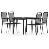 5-dijelni vrtni blagovaonski set crni | shoptok.hr