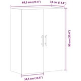 vidaXL Stenska omarica starinski les 69,5x34x90 cm | Shoptok.si