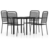  5-dijelni vrtni blagovaonski set crni | shoptok.hr