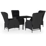  5-dijelni vrtni blagovaonski set tamnosivi Siva Dužina stola 80 cm | shoptok.hr