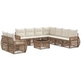 vidaXL Vrtna sedežna garnitura 10 pcs Bež in smetanasto bela, (5000270913) | Shoptok.si