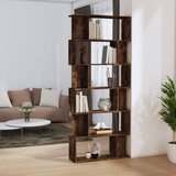 vidaXL Knjižna omara/pregrada dimljen hrast 80x24x192cm inženirski les | Shoptok.si
