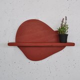 Hanah home Meh225 orange decorative wooden wall shelf Cene