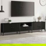 TV ormarić s ladicom crni 200 x 25 x 44 cm konstruirano drvo Cijene