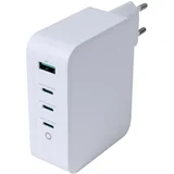 USB-C domači polnilec, 1x USB-A, 3x USB-C, skupno 130 W, BELO