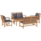  Sjedeća garnitura za vrt 5 kom. Prirodna Čvrsto teak drvo | shoptok.hr