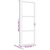  Unutarnja vrata 76 x 201,5 cm Bijela od ESG stakla i aluminija | Eponuda.ba