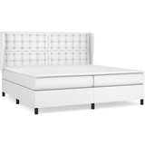  Box spring postelja z vzmetnico bela 200x200 cm umetno usnje, (20761303) | Shoptok.si