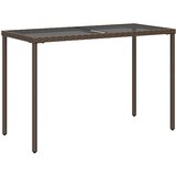  Vrtni stol sa staklenom pločom smeđi 115x54x74 cm od poliratana | shoptok.hr