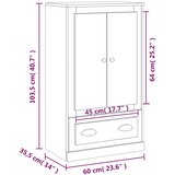  Visoka komoda dimljeni hrast 60x35,5x103,5cm konstruiranog drva | shoptok.hr