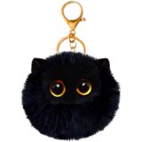  Plush Cat Keychain Ornament Eyes Ears Black | shoptok.hr
