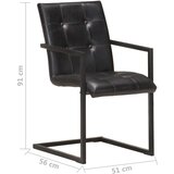  Nihajni jedilni stoli 6 kosov črno pravo usnje, (20944519) | Shoptok.si