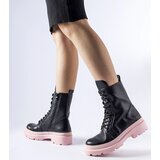 D/CEO Gemre Black boots on pink sole Quennie | Shoptok.si
