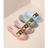 Resti Royalfashion Coral women's quilted flip-flops with gold chain Eteris | shoptok.hr