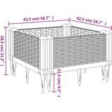  Cvetlično korito z zatiči svetlo sivo 42,5x42,5x28,5 cm PP | Shoptok.si