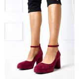  Burgundy block heel pumps Barola u