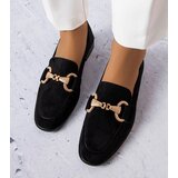 Gemre Black loafers with a golden ornament Fluet | Shoptok.si