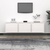 The Living Store TV omarica 3 kosi bela trdna borovina - TV Omarica, (21375795) Cene