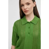 United Colors Of Benetton Bombažen pulover zelena barva