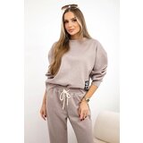 Kesi Włoski Viscose set sweatshirt + pants beige melange | Shoptok.si