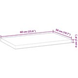  Ploča za radni stol s uljnim premazom 60x50x4 cm drvo bagrema | shoptok.hr