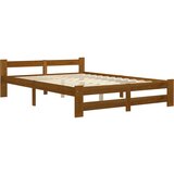 Maison Chic Posteljni okvir - Dvoposteljna postelja - Zakonska postelja medeno rjav iz trdne borovine 140x200 cm-J14690, (21776902) | Shoptok.si