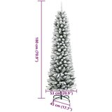 vidaXL Ozka umetna novoletna jelka s snegom 180 cm PVC in PE | Shoptok.si