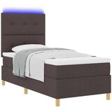  LED Box Spring Krevet Tamno smeđa 80 x 200 cm tkanina | shoptok.hr