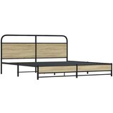 Metalni Kovinski posteljni okvir brez vzmetnice sonoma hrast 200x200 cm, (21608598) | Shoptok.si