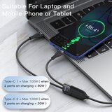 Yesido podatkovni kabel (CA88) - Type-C do 2 x Type-C 100 W 480 Mbps 140 cm - crni | shoptok.hr