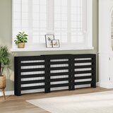 vidaXL Pokrov za radiator črn 205x21,5x83,5 cm inženirski les Cene