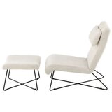 Venture Home lounge fotelja s tabureom Laconia, bijela | shoptok.hr