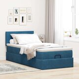 vidaXL okvir kreveta s madraca tamnoplavi 90x200cm baršunasti | shoptok.hr
