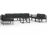  9-dijelna vrtna garnitura s jastucima aluminijska antracit | shoptok.hr