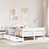 vidaXL Posteljni okvir brez vzmetnice bel 120x200 cm trdna borovina | Shoptok.si