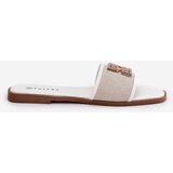Boto Elegant women's sandals with decoration on flat heel white Lovehia | ePonuda.com