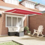 vidaXL Manualna retraktibilna tenda rdeča 300x250 cm, Zamenjava tkanine za tendu 3x2,5 m rdeča | Shoptok.si