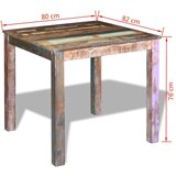  Blagovaonski stol od masivnog obnovljenog drva 80 x 82 x 76 cm | shoptok.hr