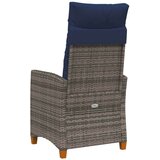  Fotelja za ležanje s pločom za čaj 62 x 64 x 112 cm poliratan - siva i modra | shoptok.hr