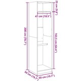 vidaXL Ormar boja staro drvo 50 x 50 x 200 cm od iverice | shoptok.hr