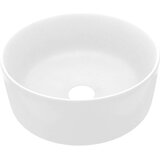  Razkošen umivalnik okrogel mat bel 40x15 cm keramičen, (21409330) | Shoptok.si