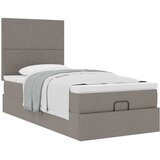  Otomanski krevet s madracem smeđesivi 90x200 cm tkanine | shoptok.hr