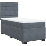 Box spring krevet s madracem tamnosivi 90x190 cm baršunasti | shoptok.hr